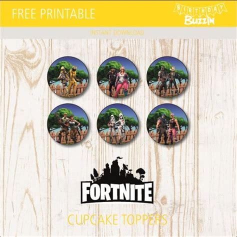 Free Printable Fortnite Cupcake Toppers | Birthday Buzzin