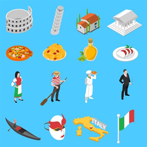 German Culture Traditions Isometric Icons Collection 474484 Vector Art ...