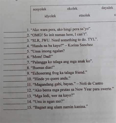 Basahin at unawain ang sumusunod na mga pahayag/pangungusap.Tukuyin ...