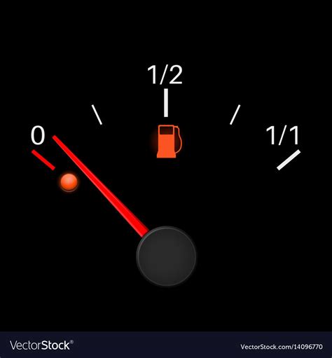 Fuel gauge black empty tank Royalty Free Vector Image