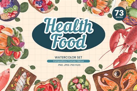 Healthy Food Watercolor - Design Cuts