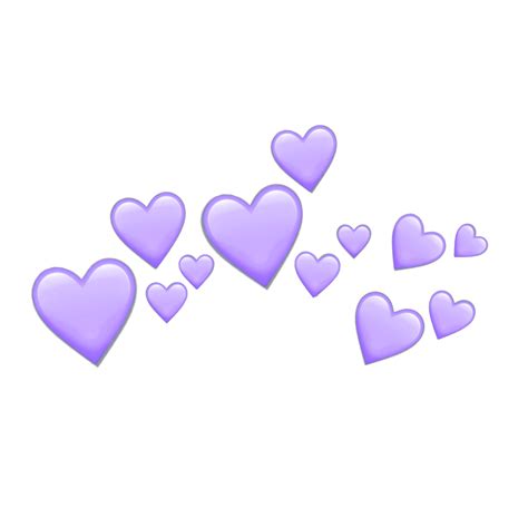 purple hearts heart purpleheart crown tumblr emoji emoj...