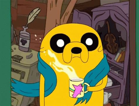 Adventure Time Jake The Dog GIF – Adventure Time Jake The Dog Coffee ...