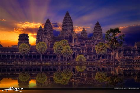 Sunrise at the Angkor Wat Temple in Siem Reap Cambodia | Royal Stock Photo