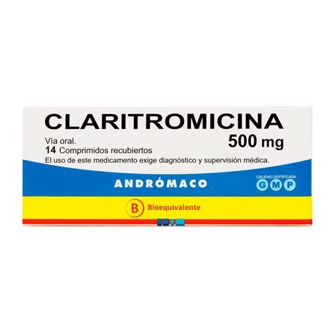 Claritromicina 500 Mg 14 Comprimidos Recubiertos - Farmacias del Dr. Simi