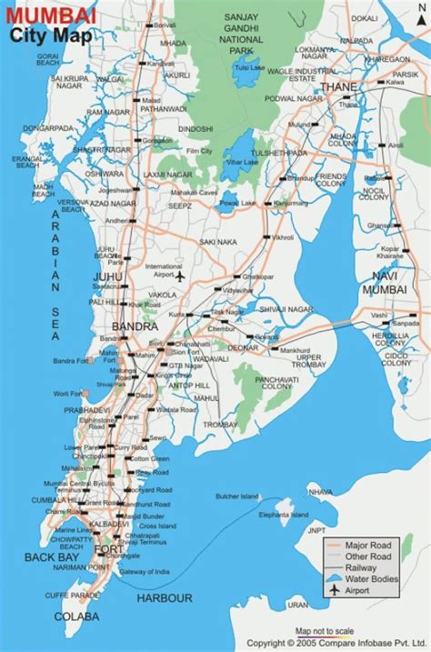 maps of dallas: Map of Mumbai