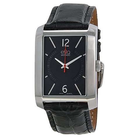 ESQ Synthesis Black Dial Black Leather Strap Men's Watch 07301406 - ESQ ...