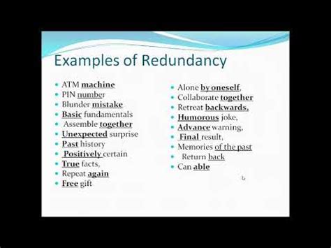 Cliche and redundancy - YouTube