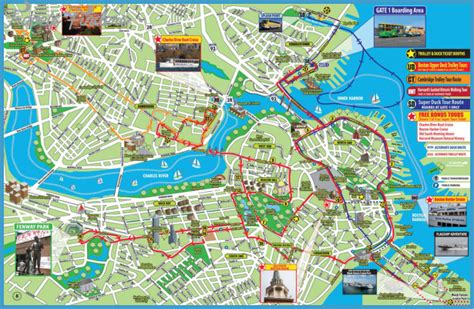 Boston Map Tourist Attractions - TravelsFinders.Com