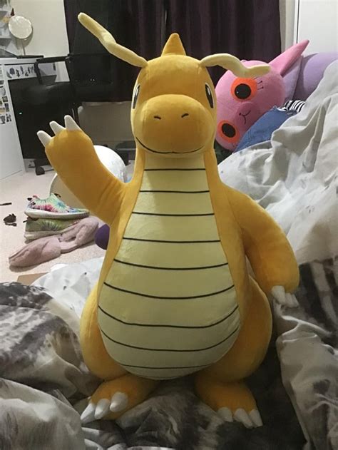 Got a big Dragonite plush, named her Sunny, to reward myself for ...