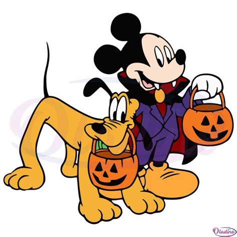 Halloween Pluto And Mickey SVG Sublimation Files Silhouette