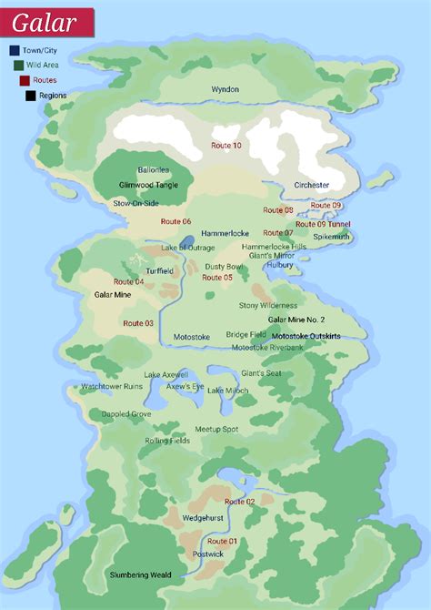 Map of the Galar Region (No DLC) made to look realistic (by me!) : r ...