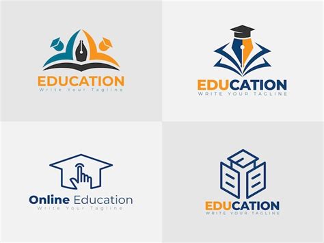 Premium Vector | Set of education logo design templates