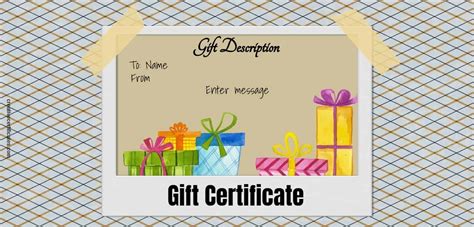 Printable Customizable Gift Certificate Template