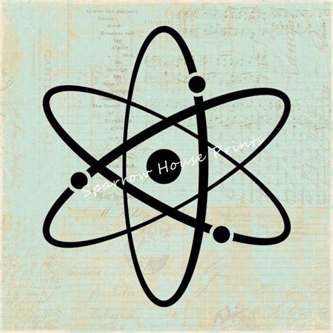 Items similar to Vintage Atomic Symbol Antique Art Atoms Science ...