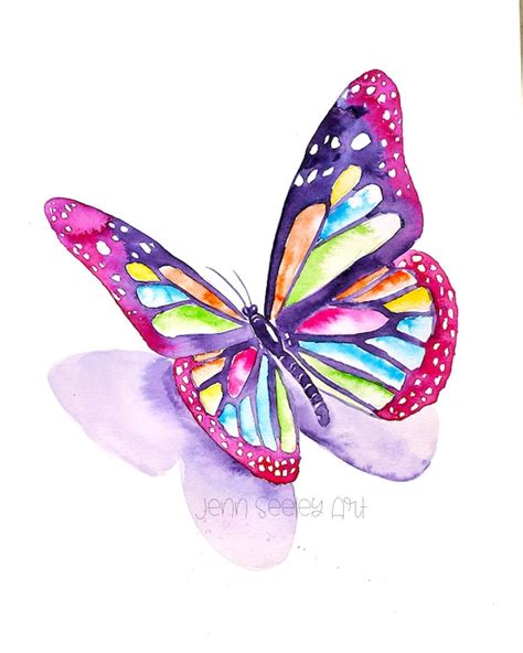 Art & Collectibles Prints Colorful Butterfly Art Print Watercolor ...