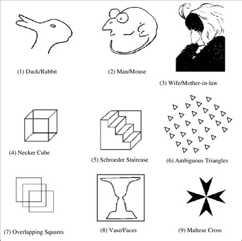 FDifferent types of ambiguous figures. | Download Scientific Diagram