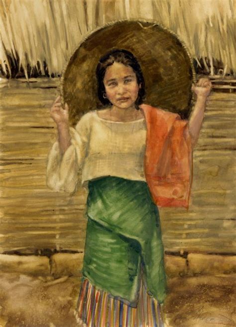 Filipino Girl, Painting by Felipe Echevarria | Artmajeur