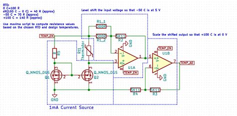 operational amplifier - RTD sensor circuit design - Electrical ...