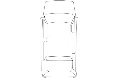 Simple car top view elevation 2d block drawing details dwg file - Cadbull