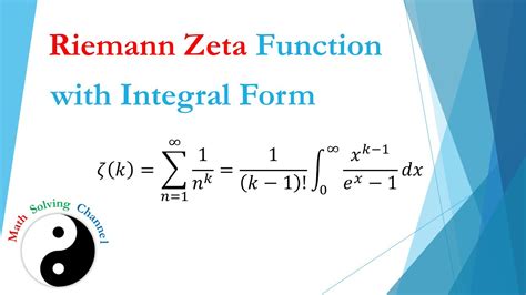 Riemann Zeta Function in the Integral Form - YouTube