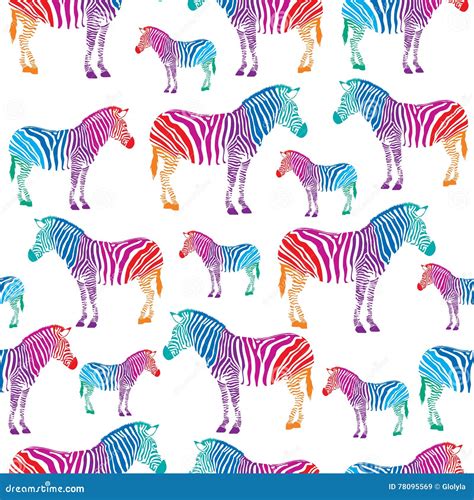 Colorful zebra stock vector. Illustration of isolated - 78095569