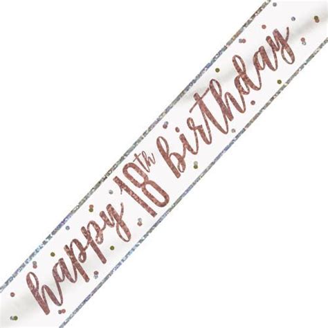 Happy 18th Birthday Banner Glitz Rose Gold – Ideal Gifts And Parties