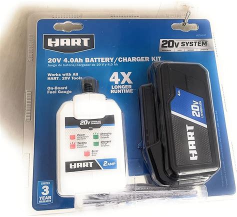 Amazon.com: HART 20V 4.0Ah Battery & Charger Kit - HGSK011 - for HART ...