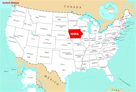 Map of Iowa | State Map of USA | United States Maps