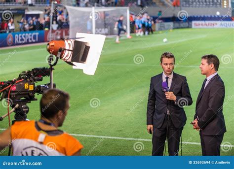 Sports commentary concept editorial stock image. Image of reporters ...