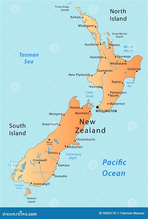 New Zealand Map Stock Photo - Image: 9050170