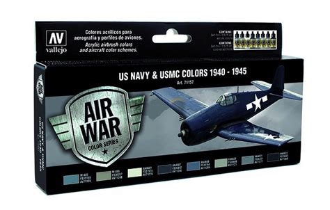 Scalehobbyist.com: WWII US Navy Aircraft Model Air Paint Set by Vallejo ...