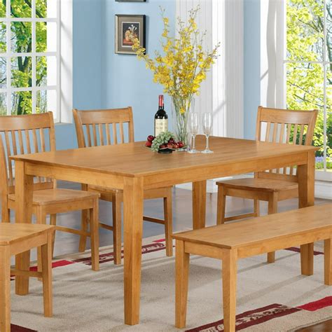 East West Furniture Capri Solid Wood Top Rectangular Dining Table ...