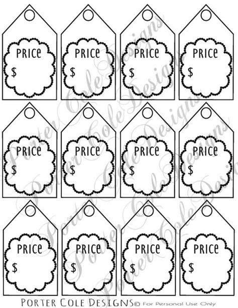 Price Tags Printable DIGITAL FILE Name Tag Templates, Templates ...