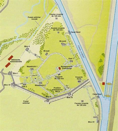 Plan du fort d'Eben-Emael. | Maastricht, Map, Nord