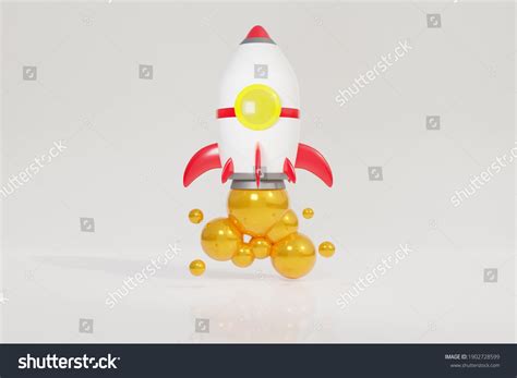 Cartoon Rocket Space Take Off 3d Stock Illustration 1902728599 ...