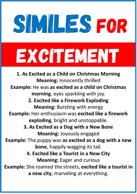 20 Best Similes for Excitement (With Meanings & Examples) - EngDic