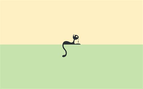 Wallpaper Original Cat Drawing Black Green Background Download | Cute ...