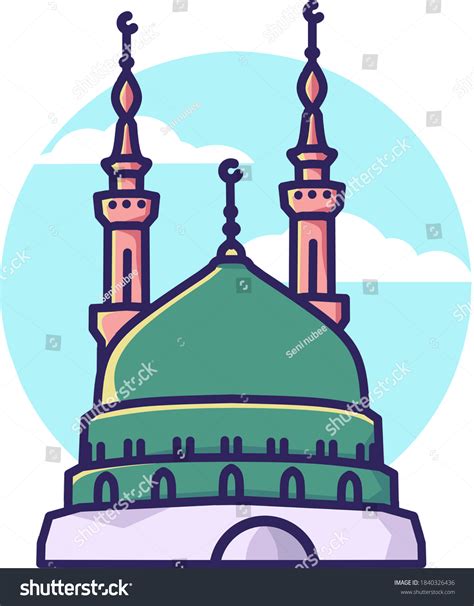 Nabawi Mosque Madinah Al Munawwaroh Simple Stock Vector (Royalty Free ...