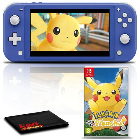 Nintendo Switch Lite (Blue) Gaming Console Bundle with Pokemon Lets Go ...