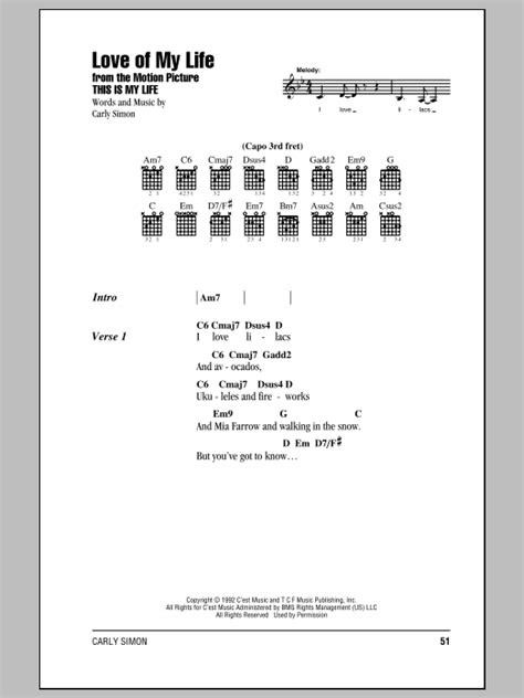 Love Of My Life by Carly Simon - Guitar Chords/Lyrics - Guitar Instructor