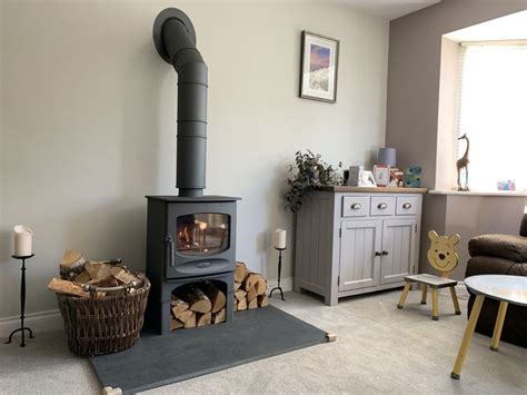 Charnwood C Five in gunmetal | Log burner living room, Wood burning ...