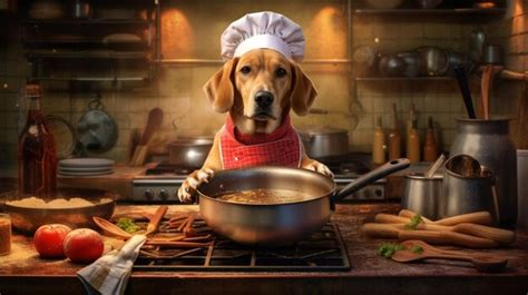 Premium AI Image | Chef dog cooking