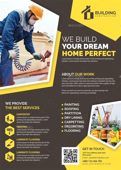 Construction Flyers Bundle | Graphic design brochure, Pamphlet design ...