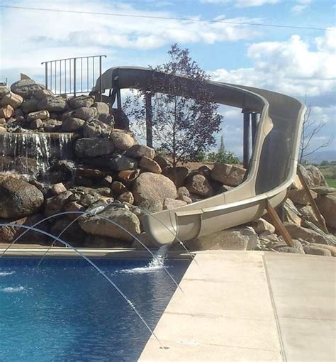 Fiberglass Pool Waterfall Slide & Custom Residential Water Slides at ...