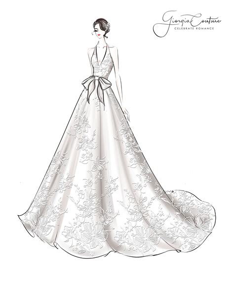 How To Draw A Wedding Dress Sketch