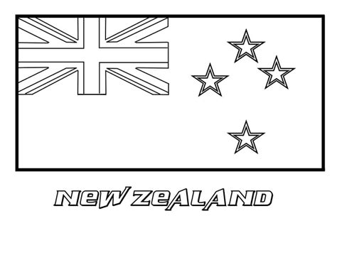 New Zealand Flag Coloring Page - Free Printable Coloring Pages for Kids