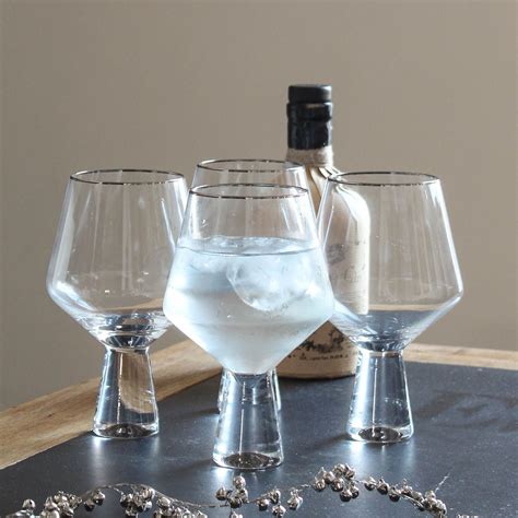 Gold Rim Gin And Tonic Glasses Set Of Four | Gin glasses, Gin and tonic ...