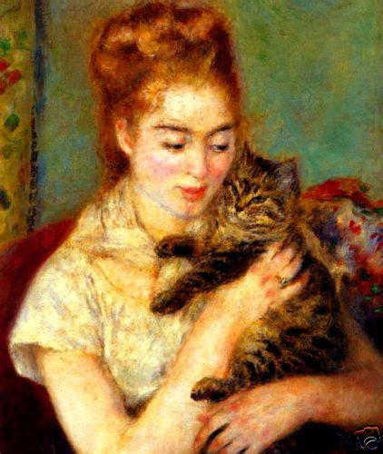 Pierre-Auguste Renoir // Woman with a Cat // 24 Inch Large Canvas Print ...