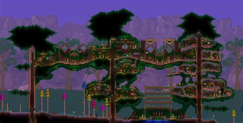 Treehouse with 3 Living Trees : r/Terraria